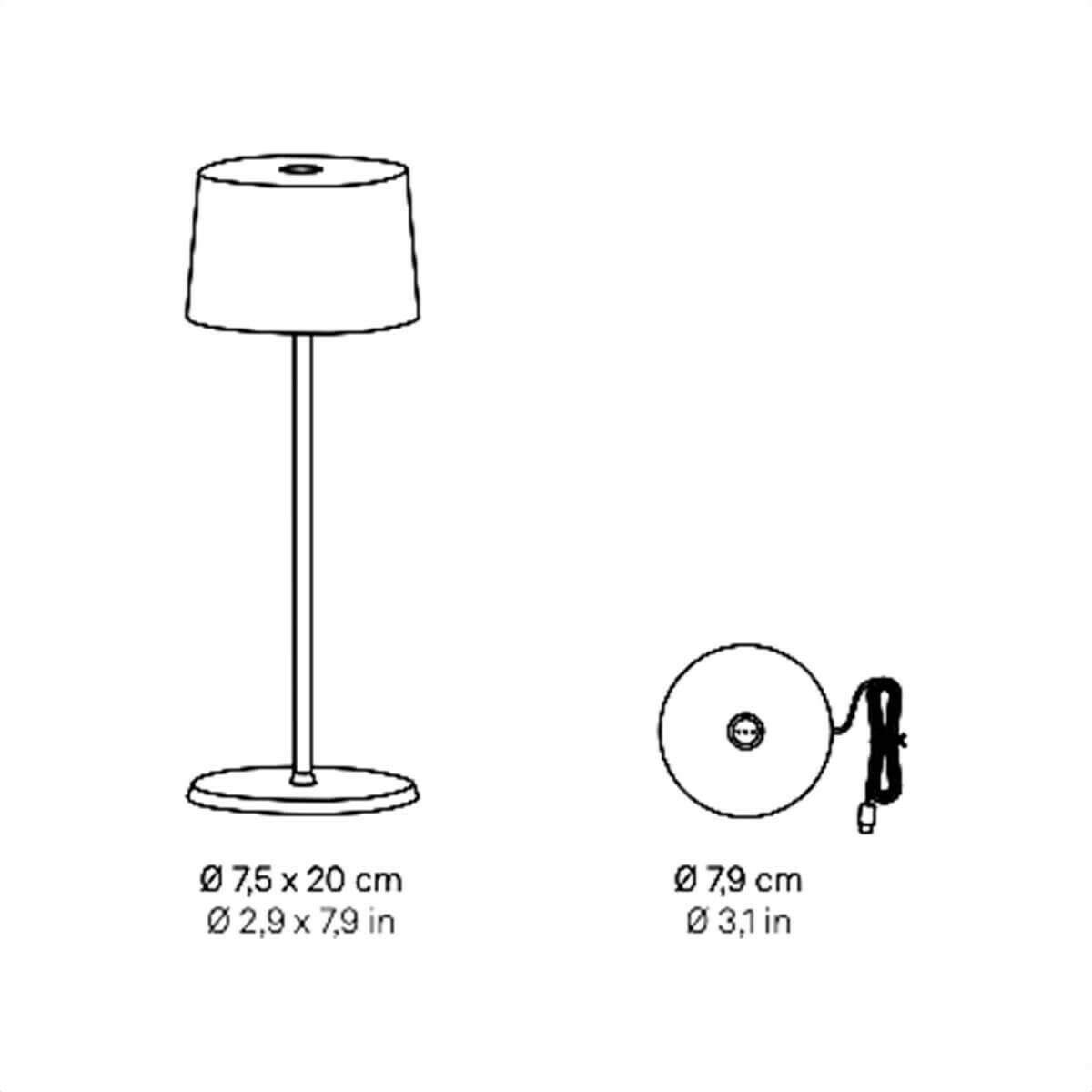 Zafferano Olivia Micro LED Table Lamp H30cmWhite Zafferano Olivia Micro LED Table Lamp H30cm