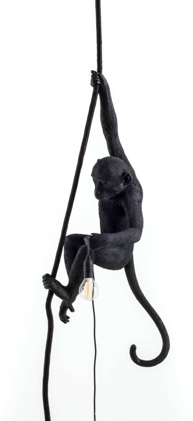 Seletti Monkey Ceiling Hanging LEDBlack Seletti Monkey Ceiling Hanging LED