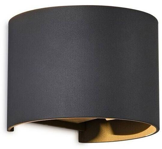 Mantra Round LED outdoor wall lamp Davos, dark grey